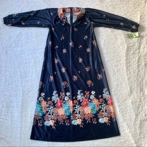 Mr. B of California Long Sleeve Floral Maxi Dress